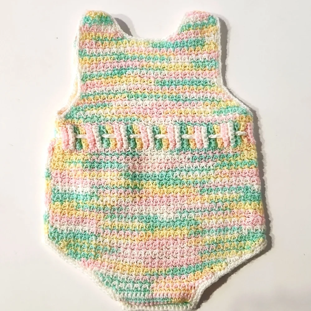 Knitted Spring Variegated Pastel Baby Romper